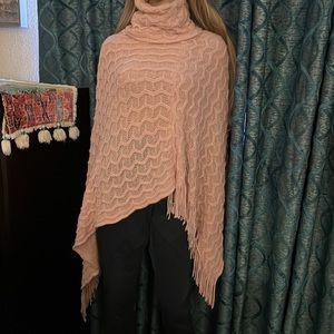 Pink Turtleneck Poncho